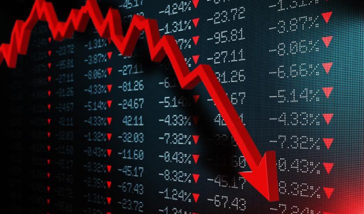 An Arrow Pointing The Economical Down During Recession.